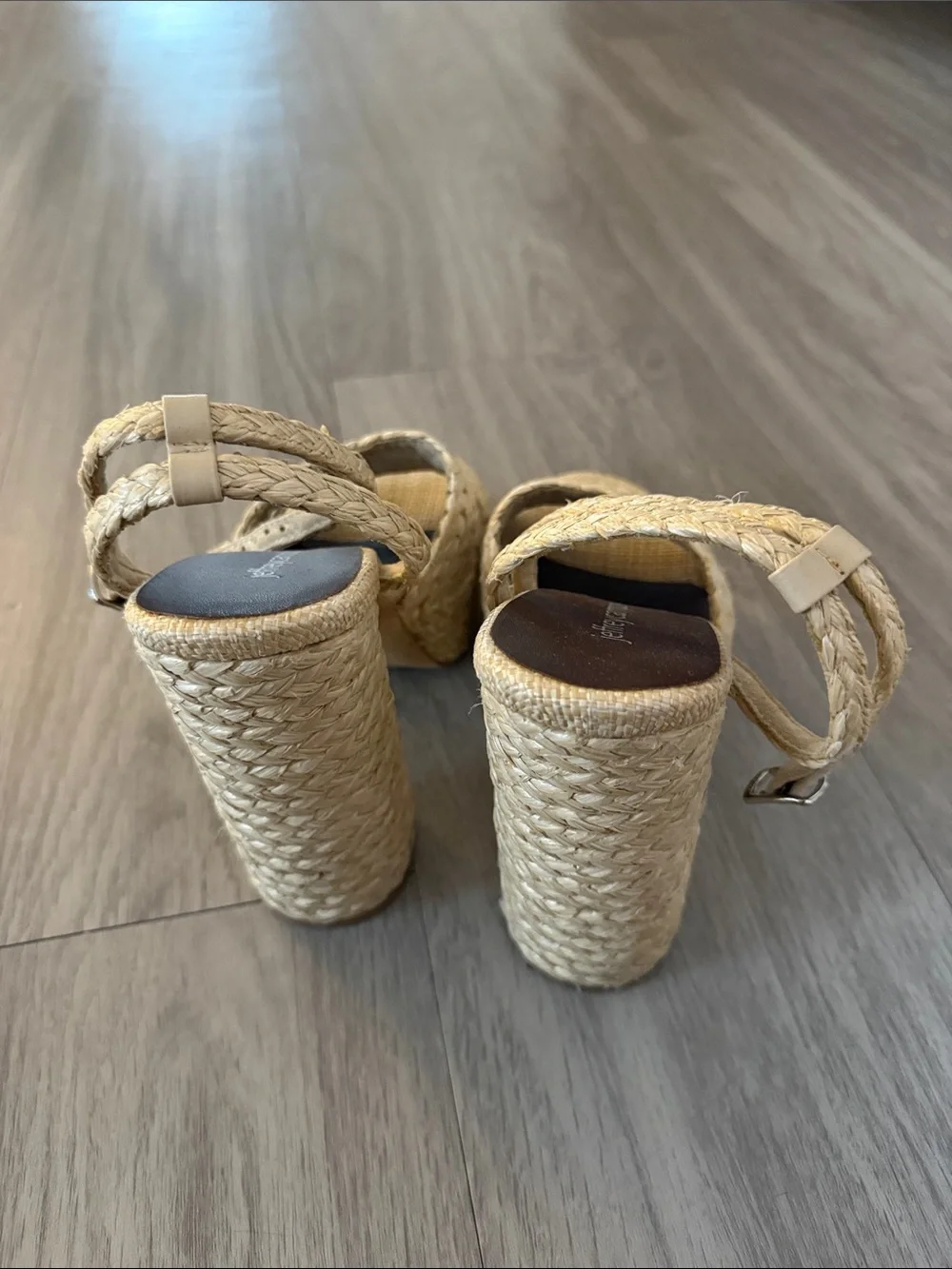 Jeffrey Campbell Natural Braided Espadrille Platform Sandals